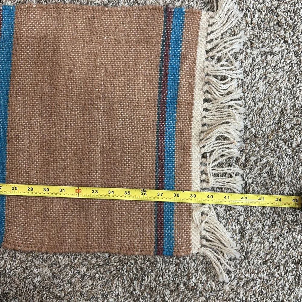 VNT Wool Southwestern Table Runner /Rug / Wall Hanging Decor Tassels 42x15